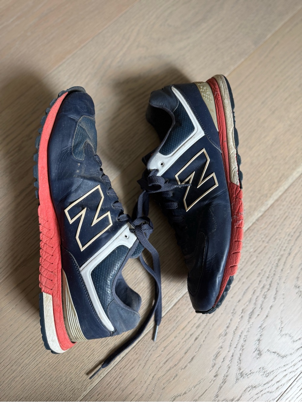 New Balance Men’s Navy, Red Athletic Sneakers